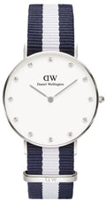 Shop Authentic Daniel Wellington Classy Glasgow White Dial Two Tone Nylon Strap Watch For Women - DW00100082 - Luxxuri