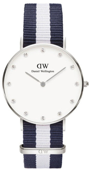  Shop Authentic Daniel Wellington Classy Glasgow White Dial Two Tone Nylon Strap Watch For Women - DW00100082 - Luxxuri