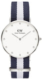  Shop Authentic Daniel Wellington Classy Glasgow White Dial Two Tone Nylon Strap Watch For Women - DW00100082 - Luxxuri