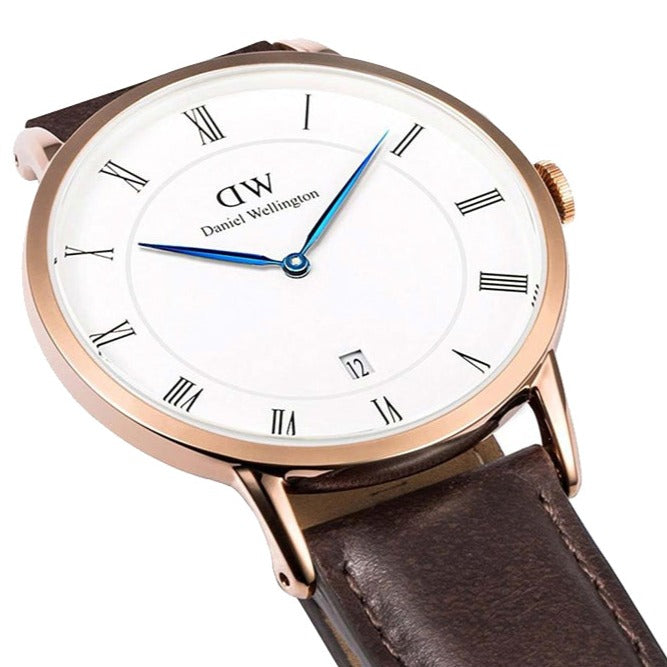  Shop Authentic Daniel Wellington Dapper Bristol White Dial Brown Leather Strap Watch For Men - DW00100086 - Luxxuri