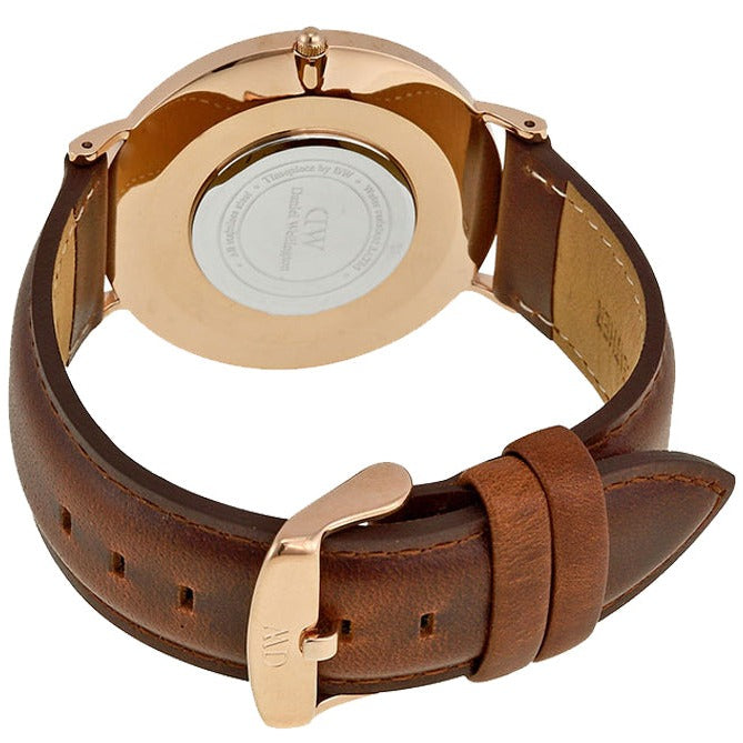  Shop Authentic Daniel Wellington Dapper Bristol White Dial Brown Leather Strap Watch For Women - DW00100094 - Luxxuri