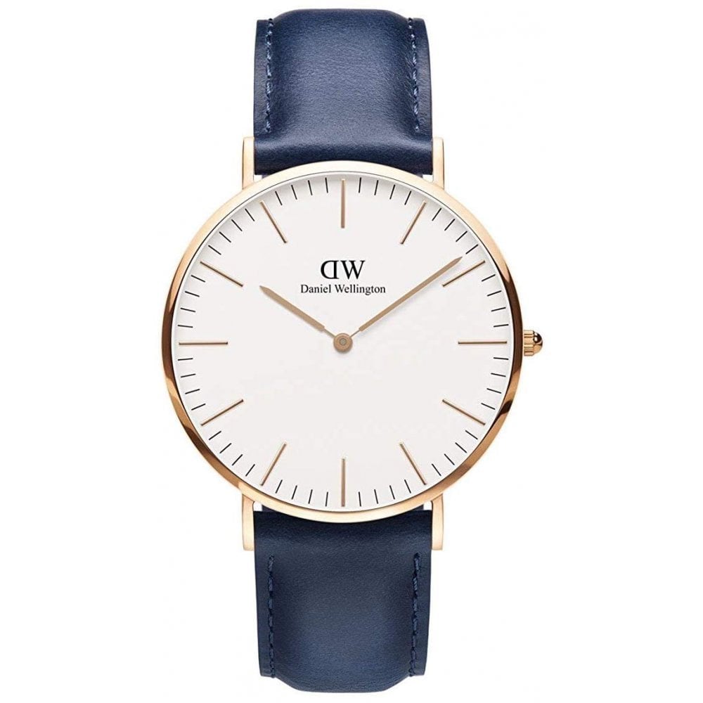  Shop Authentic Daniel Wellington Classic Somerset White Dial Blue Leather Strap Watch For Men - DW00100121 - Luxxuri