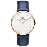  Shop Authentic Daniel Wellington Classic Somerset White Dial Blue Leather Strap Watch For Men - DW00100121 - Luxxuri