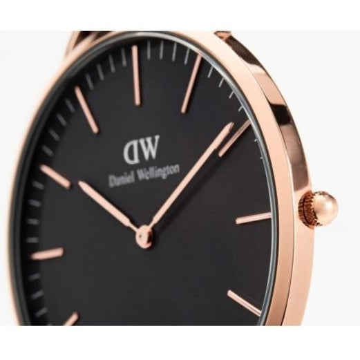  Shop Authentic Daniel Wellington Classic Sheffield Black Dial Black Leather Strap Watch For Men - DW00100127 - Luxxuri