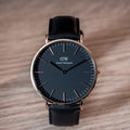  Shop Authentic Daniel Wellington Classic Sheffield Black Dial Black Leather Strap Watch For Men - DW00100127 - Luxxuri