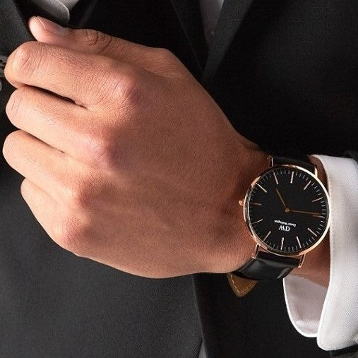  Shop Authentic Daniel Wellington Classic Sheffield Black Dial Black Leather Strap Watch For Men - DW00100127 - Luxxuri