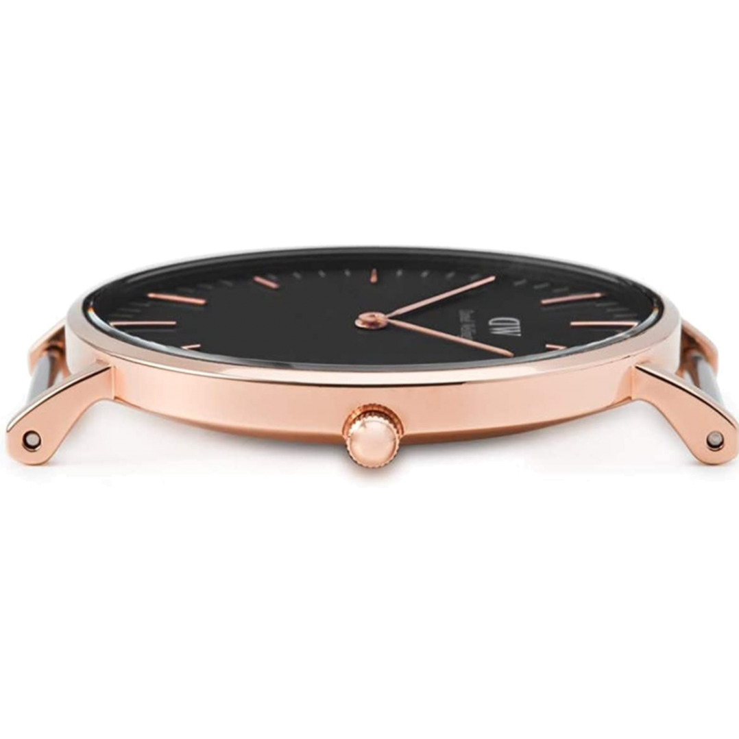  Shop Authentic Daniel Wellington Classic York Black Dial Brown Leather Strap Watch For Men - DW00100128 - Luxxuri