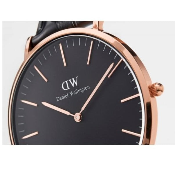  Shop Authentic Daniel Wellington Classic Reading Black Dial Black Leather Strap Watch For Women - DW00100141 - Luxxuri