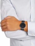  Shop Authentic Daniel Wellington Classic Sheffield Black Dial Black Leather Strap Watch For Women - DW00100145 - Luxxuri