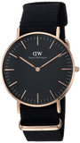  Shop Authentic Daniel Wellington Classic Cornwall Black Dial Black NATO Strap Watch For Women - DW00100150 - Luxxuri
