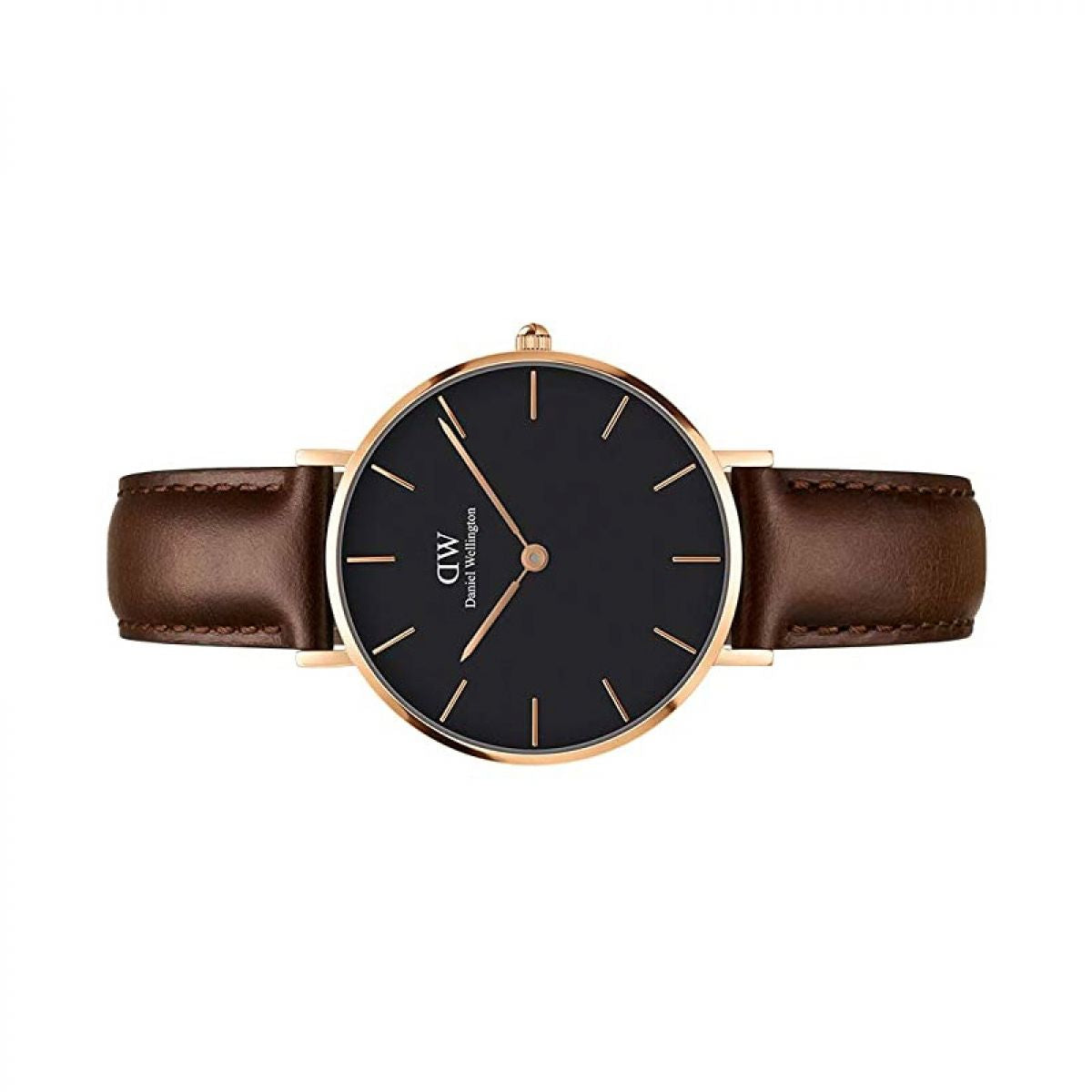  Shop Authentic Daniel Wellington Classic Petite Bristol Black Dial Brown Leather Strap Watch For Women - DW00100165 - Luxxuri