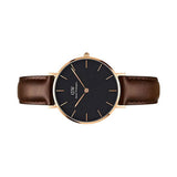  Shop Authentic Daniel Wellington Classic Petite Bristol Black Dial Brown Leather Strap Watch For Women - DW00100165 - Luxxuri
