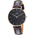  Shop Authentic Daniel Wellington Classic Petite York Black Dial Brown Leather Strap Watch For Women - DW00100170 - Luxxuri