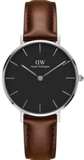 Shop Authentic Daniel Wellington Classic Petite Bristol Black Dial Brown Leather Strap Watch For Women - DW00100177 - Luxxuri