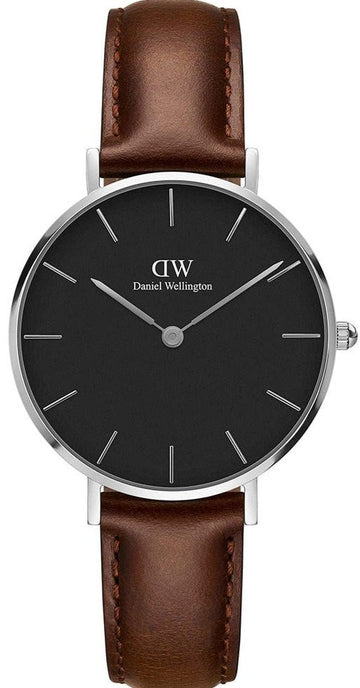  Shop Authentic Daniel Wellington Classic Petite Bristol Black Dial Brown Leather Strap Watch For Women - DW00100177 - Luxxuri