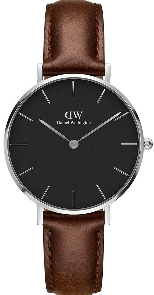  Shop Authentic Daniel Wellington Classic Petite Bristol Black Dial Brown Leather Strap Watch For Women - DW00100177 - Luxxuri