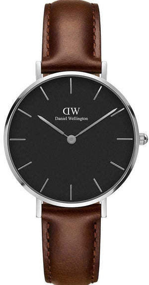  Shop Authentic Daniel Wellington Classic Petite Bristol Black Dial Brown Leather Strap Watch For Women - DW00100177 - Luxxuri