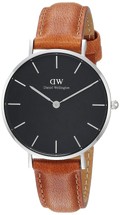  Shop Authentic Daniel Wellington Petite Sterling Black Dial Brown Leather Strap Watch For Women - DW00100178 - Luxxuri