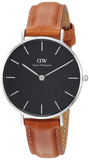  Shop Authentic Daniel Wellington Petite Sterling Black Dial Brown Leather Strap Watch For Women - DW00100178 - Luxxuri