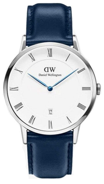  Shop Authentic Daniel Wellington Classic Sheffield White Dial Navy Blue Leather Strap Watch For Women - DW00100194 - Luxxuri