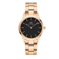  Shop Authentic Daniel Wellington Iconic Link Black Dial Rose Gold Steel Strap Watch for Women - DW00100212 - Luxxuri