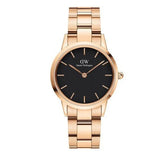  Shop Authentic Daniel Wellington Iconic Link Black Dial Rose Gold Steel Strap Watch for Women - DW00100212 - Luxxuri