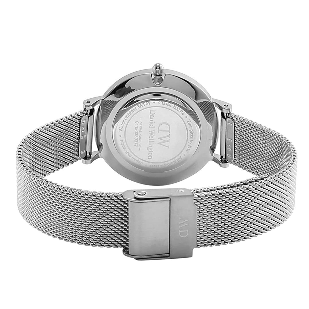  Shop Authentic Daniel Wellington Petite Sterling Black Dial Silver Mesh Bracelet Watch For Women - DW00100218 - Luxxuri