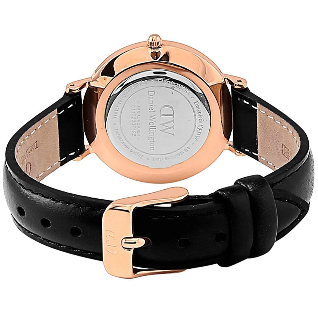  Shop Authentic Daniel Wellington Classic Petite Sheffield Black Dial Black Leather Strap Watch For Women - DW00100224 - Luxxuri