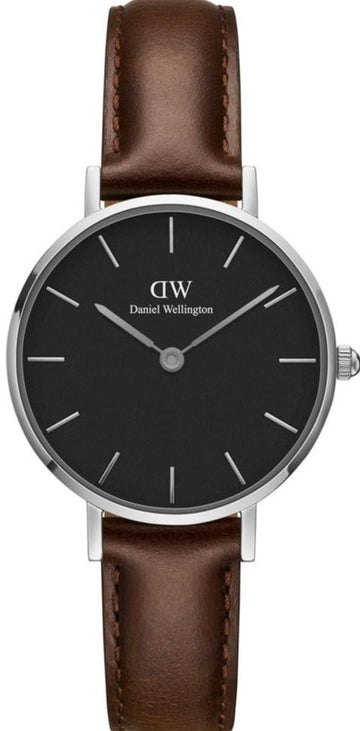  Shop Authentic Daniel Wellington Classic Petite Bristol Black Dial Brown Leather Strap Watch For Women - DW00100233 - Luxxuri