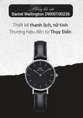  Shop Authentic Daniel Wellington Classic Petite Sheffield Black Dial Black Leather Strap Watch For Women - DW00100236 - Luxxuri