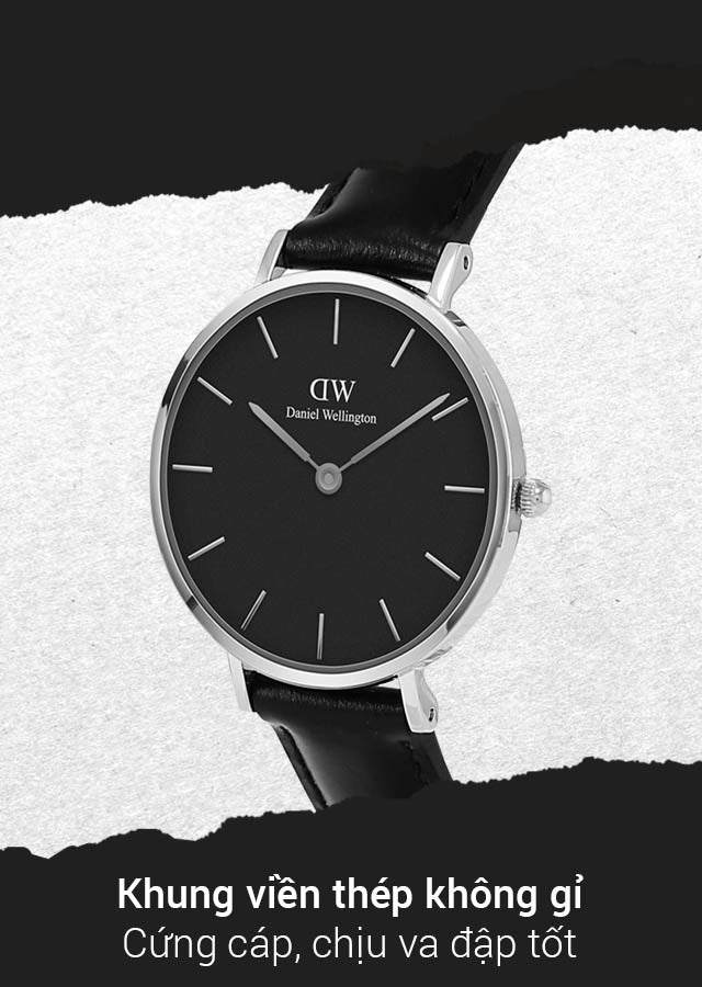  Shop Authentic Daniel Wellington Classic Petite Sheffield Black Dial Black Leather Strap Watch For Women - DW00100236 - Luxxuri