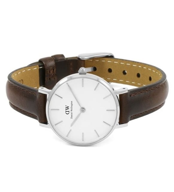  Shop Authentic Daniel Wellington Classic Petite White Dial Brown Leather Strap Watch For Women - DW00100239 - Luxxuri