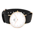  Shop Authentic Daniel Wellington Classic Cornwall White Dial Black Nylon Strap Watch For Men - DW00100257 - Luxxuri