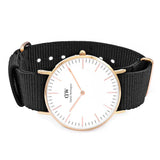  Shop Authentic Daniel Wellington Classic Cornwall White Dial Black Nylon Strap Watch For Men - DW00100257 - Luxxuri