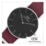  Shop Authentic Daniel Wellington Classic Roselyn Black Dial Maroon Nylon Strap Watch For Women - DW00100274 - Luxxuri