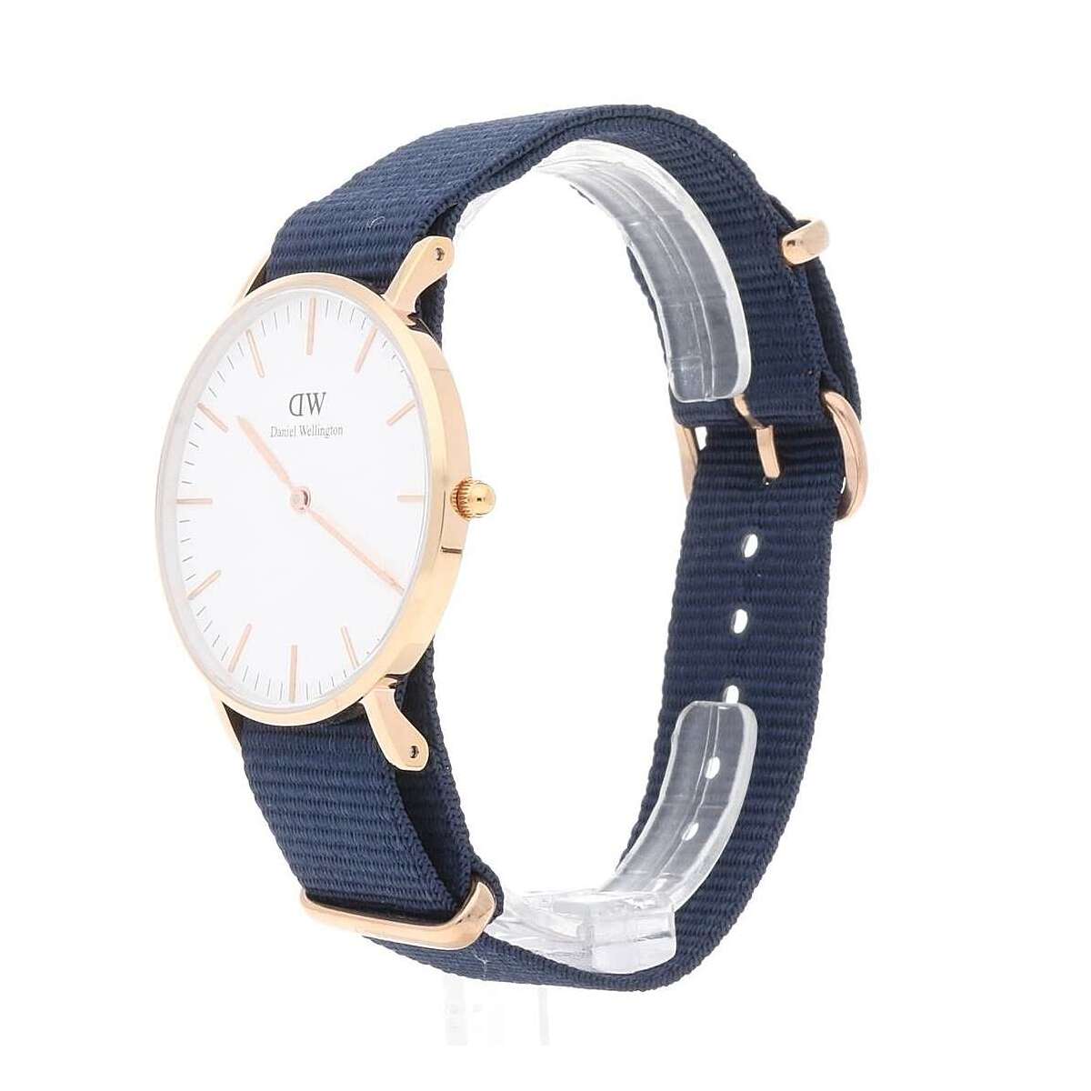  Shop Authentic Daniel Wellington Classic Bayswater White Dial Navy Blue NATO Strap Watch For Women - DW00100279 - Luxxuri