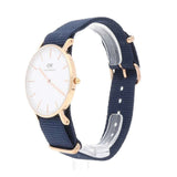  Shop Authentic Daniel Wellington Classic Bayswater White Dial Navy Blue NATO Strap Watch For Women - DW00100279 - Luxxuri