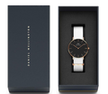  Shop Authentic Daniel Wellington Classic Dover Black Dial White Nylon Strap Watch For Women - DW00100310 - Luxxuri
