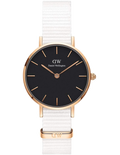  Shop Authentic Daniel Wellington Classic Petite Dover Black Dial White NATO Strap Watch For Women - DW00100312 - Luxxuri