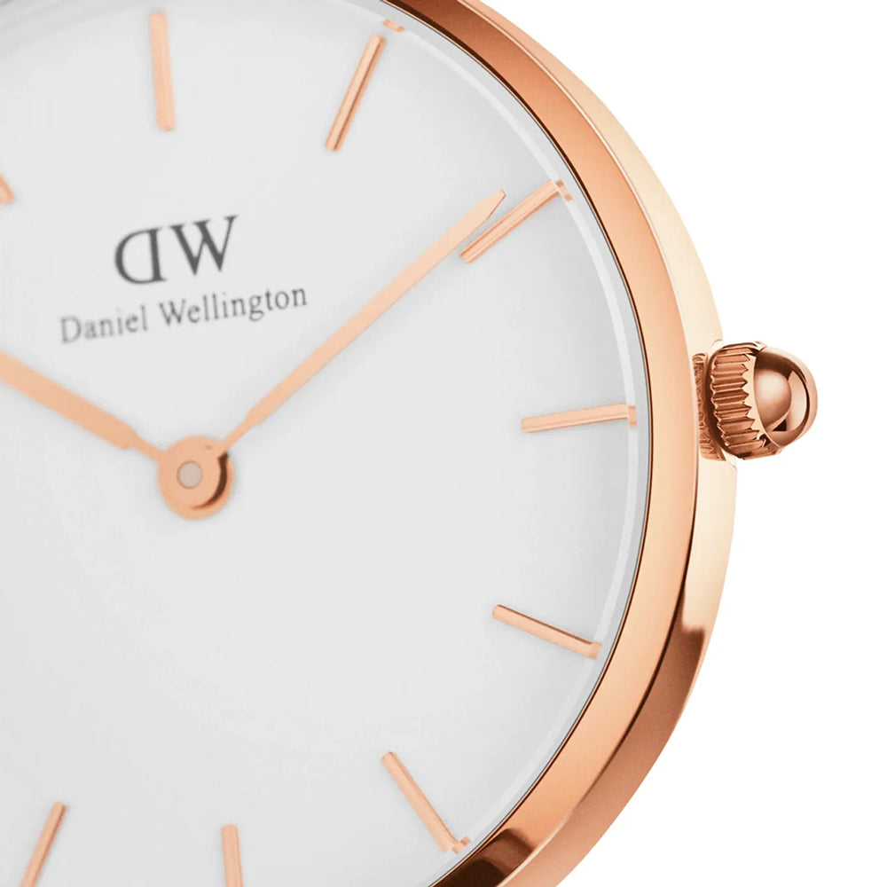  Shop Authentic Daniel Wellington Classic Petite Dover White Dial White Nylon Strap Watch For Women - DW00100313 - Luxxuri