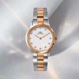  Shop Authentic Daniel Wellington Iconic Link White Dial Two Tone Steel Strap Watch For Women - DW00100358 - Luxxuri