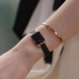  Shop Authentic Daniel Wellington Quadro Ashfield Black Dial Black Mesh Strap Watch For Women - DW00100433 - Luxxuri