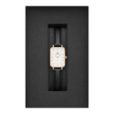  Shop Authentic Daniel Wellington Quadro White Dial Black Leather Strap Watch For Women - DW00100434 - Luxxuri
