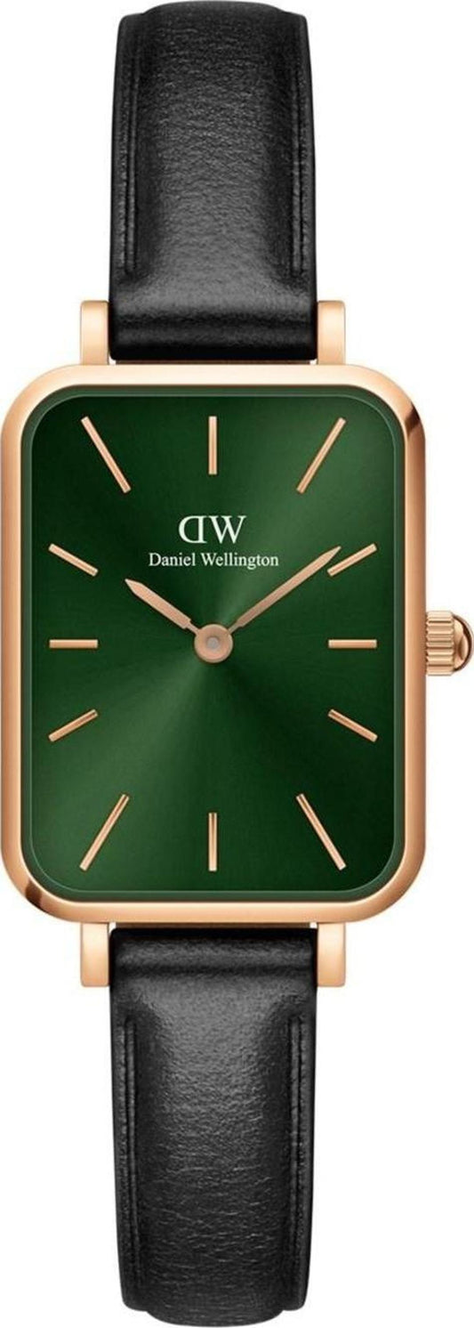  Shop Authentic Daniel Wellington Quadro Pressed Melrose Emerald Green Dial Black Leather Strap Watch For Women - DW00100446 - Luxxuri