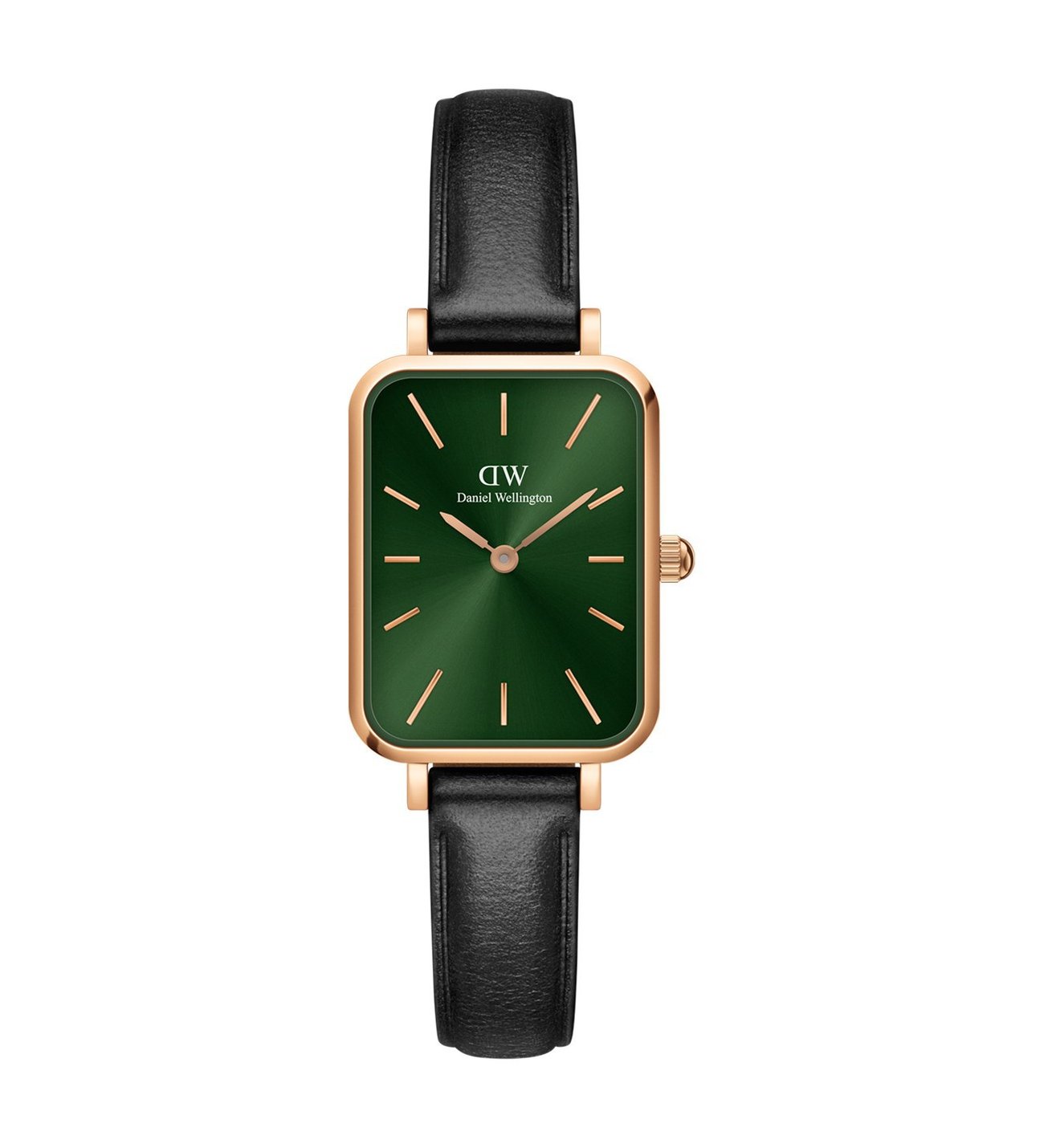 Shop Authentic Daniel Wellington Quadro Pressed Melrose Emerald Green Dial Black Leather Strap Watch For Women - DW00100446 - Luxxuri