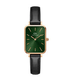  Shop Authentic Daniel Wellington Quadro Pressed Melrose Emerald Green Dial Black Leather Strap Watch For Women - DW00100446 - Luxxuri