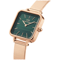  Shop Authentic Daniel Wellington Quadro Studio Green Dial Rose Gold Mesh Strap Watch For Women - DW00100520 - Luxxuri
