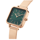  Shop Authentic Daniel Wellington Quadro Studio Green Dial Rose Gold Mesh Strap Watch For Women - DW00100520 - Luxxuri