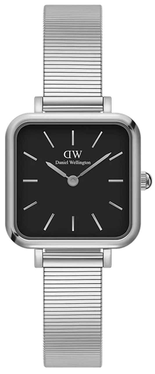  Shop Authentic Daniel Wellington Quadro Studio Black Dial Silver Mesh Strap Watch For Women - DW00100522 - Luxxuri