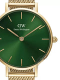  Shop Authentic Daniel Wellington Petite Emerald Green Dial Gold Mesh Strap Watch For Women - DW00100479 - Luxxuri